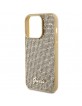 Guess iPhone 15 Pro Hülle Case Cover Disco Script Metal Gold