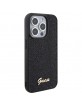 Guess iPhone 15 Pro Case Cover Disco Script Metal Black