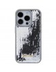 Guess iPhone 15 Pro Hülle Case Cover Sequin Script Metal Silber
