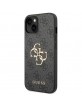 Guess iPhone 15 Hülle Case Cover Big Metal Logo 4G Grau