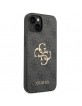 Guess iPhone 15 Hülle Case Cover Big Metal Logo 4G Grau