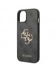 Guess iPhone 15 Hülle Case Cover Big Metal Logo 4G Grau