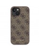 Guess iPhone 15 Case Cover 4G Metal Gold Logo Brown