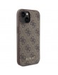 Guess iPhone 15 Hülle Case Cover 4G Metal Gold Logo Braun
