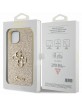 Guess iPhone 15 Hülle Case Cover Glitter Big Metal Logo 4G Gold