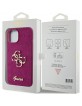 Guess iPhone 15 Hülle Case Cover Glitter Big Metal Logo 4G Violett