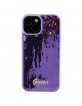 Guess iPhone 15 Hülle Case Cover Sequin Script Metal Violet