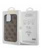 Guess iPhone 15 Pro Max Hülle Case Cover 4G Metal Gold Logo Braun