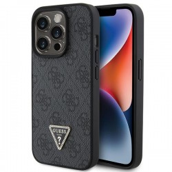 Guess iPhone 15 Pro Max Hülle Case Cover 4G Triangle Strass Diamond Schwarz