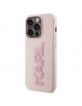 Karl Lagerfeld iPhone 15 Pro Hülle Case Cover Rubber 3D Glitter Rosa Pink