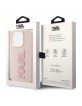 Karl Lagerfeld iPhone 15 Pro Case Cover Rubber 3D Glitter Pink