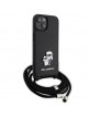 Karl Lagerfeld iPhone 15 Case Saffiano Karl Choupette Black