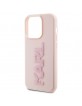 Karl Lagerfeld iPhone 15 Pro Max Hülle Case Cover Rubber 3D Glitter Rosa Pink