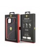 Ferrari iPhone 15 Case Twist Cover Metal Logo Black