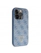 Guess iPhone 14 Pro Case Cover 4G Logo Strap Chain Blue
