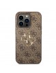 Guess iPhone 15 Pro Case Cover Big Metal Logo 4G Brown