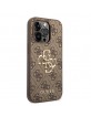 Guess iPhone 15 Pro Case Cover Big Metal Logo 4G Brown