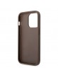 Guess iPhone 15 Pro Case Cover Big Metal Logo 4G Brown