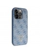 Guess iPhone 15 Pro Case Cover 4G Logo Strap Chain Blue