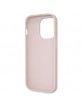 Guess iPhone 15 Pro Hülle Case Cover 4G Logo Strap Kette Rosa Pink