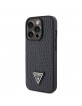 Guess iPhone 15 Pro Case Cover Croco Triangle Black