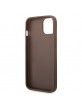 Guess iPhone 15 Plus Case Cover Big Metal Logo 4G Brown