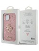 Guess iPhone 15 Plus Case Cover Glitter Big Metal Logo 4G Pink