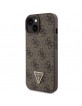 Guess iPhone 15 Plus Case Cover 4G Logo Strap Chain Brown