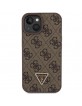 Guess iPhone 15 Plus Case Cover 4G Logo Strap Chain Brown