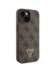 Guess iPhone 15 Plus Case Cover 4G Logo Strap Chain Brown