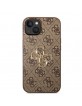 Guess iPhone 15 Case Cover Big Metal Logo 4G Brown