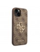 Guess iPhone 15 Hülle Case Cover Big Metal Logo 4G Braun