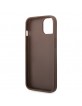 Guess iPhone 15 Hülle Case Cover Big Metal Logo 4G Braun