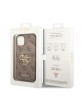 Guess iPhone 15 Case Cover Big Metal Logo 4G Brown