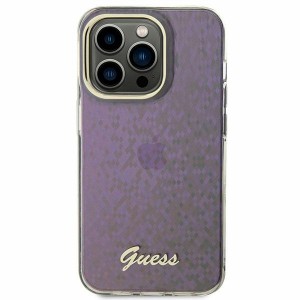 Guess iPhone 15 Hülle Case Cover Faceted Mirror Disco Rosa Pink