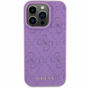 Guess iPhone 15 Hülle Case Cover 4G Stamped Violett
