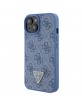 Guess iPhone 15 Case Cover 4G Triangle Rhinestone Diamond Blue