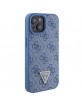 Guess iPhone 15 Case Cover 4G Triangle Rhinestone Diamond Blue