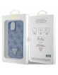 Guess iPhone 15 Case Cover 4G Triangle Rhinestone Diamond Blue