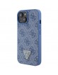 Guess iPhone 15 Case Cover 4G Logo Strap Chain Blue
