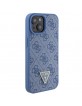 Guess iPhone 15 Hülle Case Cover 4G Logo Strap Kette Blau