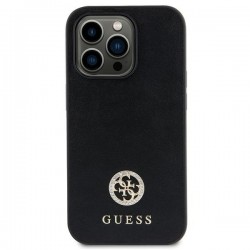 Guess iPhone 15 Hülle Case Cover 4G Strass Diamond Logo Schwarz