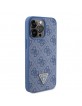 Guess iPhone 15 Pro Max Case Cover 4G Triangle Rhinestone Diamond Blue