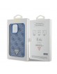 Guess iPhone 15 Pro Max Case Cover 4G Triangle Rhinestone Diamond Blue