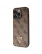 Guess iPhone 15 Pro Max Case Cover 4G Logo Strap Chain Brown