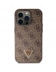 Guess iPhone 15 Pro Max Case Cover 4G Logo Strap Chain Brown