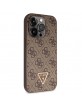 Guess iPhone 15 Pro Max Case Cover 4G Logo Strap Chain Brown