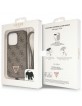 Guess iPhone 15 Pro Max Hülle Case Cover 4G Logo Strap Kette Braun