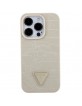 Guess iPhone 15 Pro Max Hülle Case Cover Croco Triangle Beige
