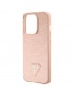 Guess iPhone 15 Pro Max Hülle Case Cover Croco Triangle Rosa Pink